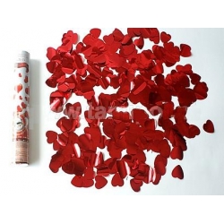 Konfetti wystrzałowe (czerwone serca) 30 cm - konfetti pneumatyczne