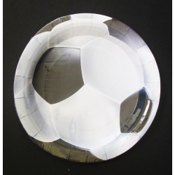 Talerzyki papierowe "Piłka nożna" - 6 szt. (18 cm)