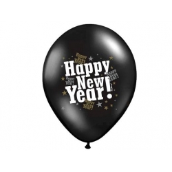 Balony metalizowane "Happy New Year" (6 szt.)